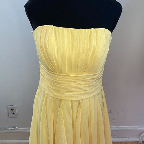 Davids Bridal - Gorgeous Yellow Flowing Dress Gown - Size 2 - Picture 1 of 7